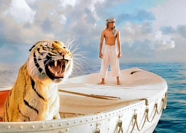 Life of Pi tells the imaginative story of a shipwrecked boy and the tiger who survives with him. 