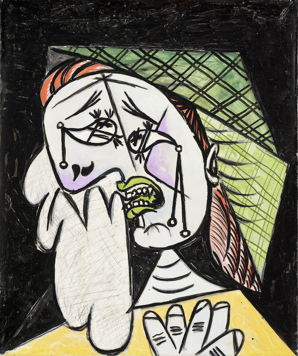 Pablo Picasso (Spain, 1881-1973) Weeping Woman with Handkerchief, 1937 Oil on canvas 21 x 17 1/2 in. (53.34 x 44.45 cm) Los Angeles County Museum of Art, Gift of Mr. and Mrs. Thomas Mitchell © 2007 Estate of Pablo Picasso/Artists Rights Society (ARS), New York Photo © Museum Associates/LACMA 